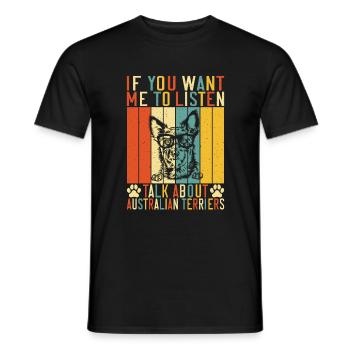 Australian Terrier Gifts - Men's T-Shirt - black - Front - AI Model Male 178 light (178cm)