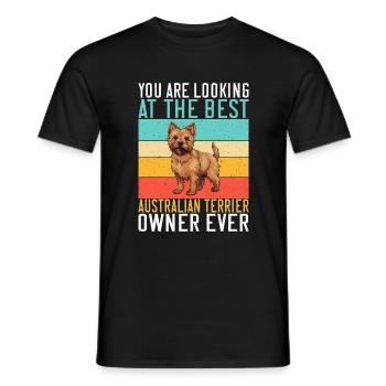 Australian Terrier Gifts - Men's T-Shirt - black - Front - AI Model Male 178 light (178cm)