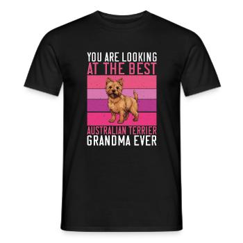 Australian Terrier Gifts - Men's T-Shirt - black - Front - AI Model Male 178 light (178cm)