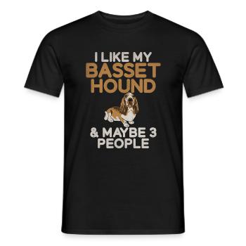 Cadeaux Basset Hound - T-shirt homme - noir - Devant - AI Model Male 178 light (178cm)