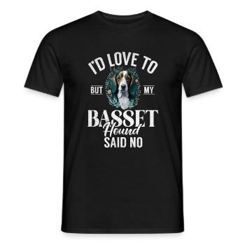 Basset Hound Gifts - Männer T-Shirt - Schwarz - Vorne - AI Model Male 178 light (178cm)