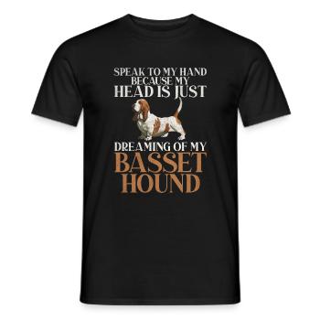 Basset Hound Gifts - Männer T-Shirt - Schwarz - Vorne - AI Model Male 178 light (178cm)