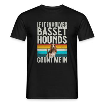Basset Hound Gifts - Männer T-Shirt - Schwarz - Vorne - AI Model Male 178 light (178cm)