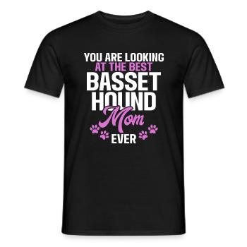 Basset Hound Gifts - Männer T-Shirt - Schwarz - Vorne - AI Model Male 178 light (178cm)