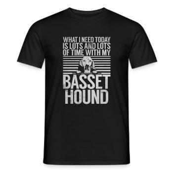 Basset Hound Gifts - Männer T-Shirt - Schwarz - Vorne - AI Model Male 178 light (178cm)