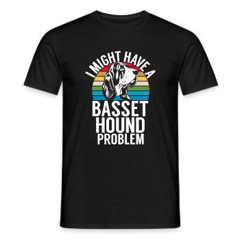 Basset Hound Gifts - Männer T-Shirt - Schwarz - Vorne - AI Model Male 178 light (178cm)