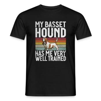 Cadeaux Basset Hound - T-shirt homme - noir - Devant - AI Model Male 178 light (178cm)