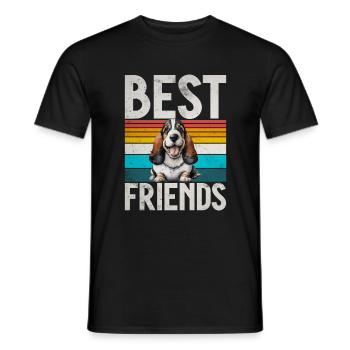 Cadeaux Basset Hound - T-shirt homme - noir - Devant - AI Model Male 178 light (178cm)