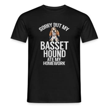 Cadeaux Basset Hound - T-shirt homme - noir - Devant - AI Model Male 178 light (178cm)