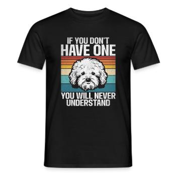 Cadeaux Bichon Frisé - T-shirt homme - noir - Devant - AI Model Male 178 light (178cm)