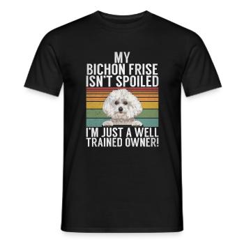Cadeaux Bichon Frisé - T-shirt homme - noir - Devant - AI Model Male 178 light (178cm)