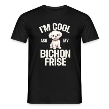 Cadeaux Bichon Frisé - T-shirt homme - noir - Devant - AI Model Male 178 light (178cm)