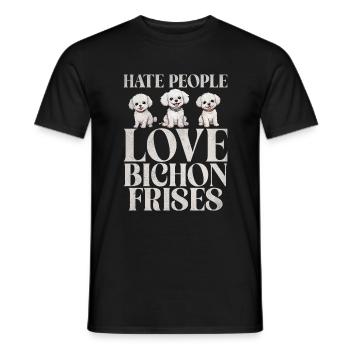 Cadeaux Bichon Frisé - T-shirt homme - noir - Devant - AI Model Male 178 light (178cm)
