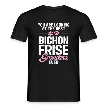 Cadeaux Bichon Frisé - T-shirt homme - noir - Devant - AI Model Male 178 light (178cm)