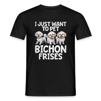Cadeaux Bichon Frisé - T-shirt homme - noir - Devant - AI Model Male 178 light (178cm)
