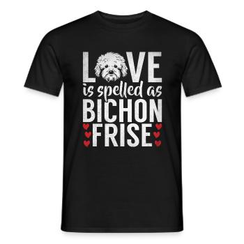 Cadeaux Bichon Frisé - T-shirt homme - noir - Devant - AI Model Male 178 light (178cm)