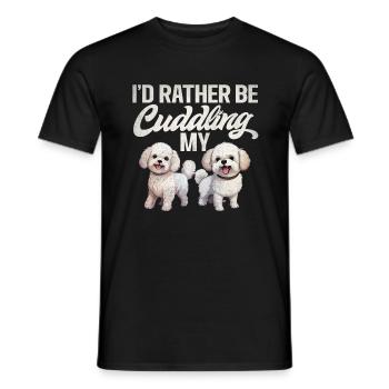 Cadeaux Bichon Frisé - T-shirt homme - noir - Devant - AI Model Male 178 light (178cm)