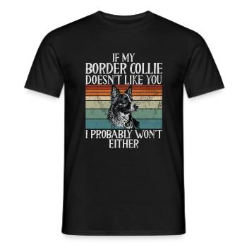 Cadeaux Border Collie - T-shirt homme - noir - Devant - AI Model Male 178 light (178cm)
