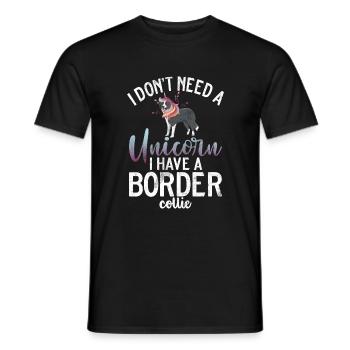 Cadeaux Border Collie - T-shirt homme - noir - Devant - AI Model Male 178 light (178cm)
