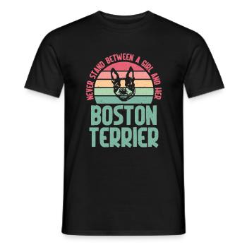Boston Terrier Gifts - Männer T-Shirt - Schwarz - Vorne - AI Model Male 178 light (178cm)