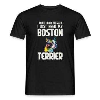 Boston Terrier Gifts - Männer T-Shirt - Schwarz - Vorne - AI Model Male 178 light (178cm)