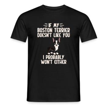 Cadeaux Boston Terrier - T-shirt homme - noir - Devant - AI Model Male 178 light (178cm)