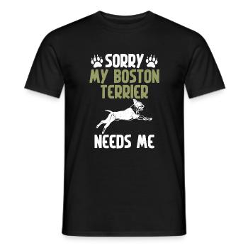 Boston Terrier Gifts - Männer T-Shirt - Schwarz - Vorne - AI Model Male 178 light (178cm)