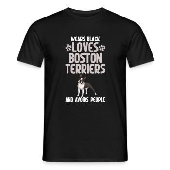Boston Terrier Gifts - Männer T-Shirt - Schwarz - Vorne - AI Model Male 178 light (178cm)