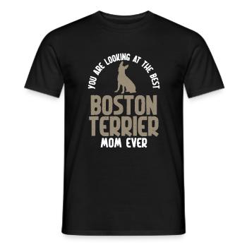 Boston Terrier Gifts - Männer T-Shirt - Schwarz - Vorne - AI Model Male 178 light (178cm)