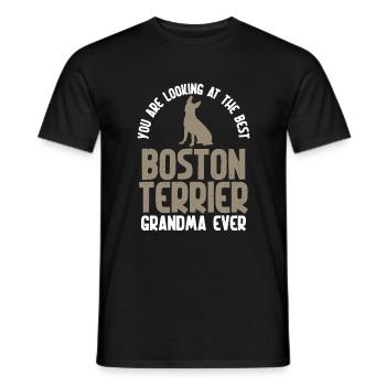 Boston Terrier Gifts - Männer T-Shirt - Schwarz - Vorne - AI Model Male 178 light (178cm)