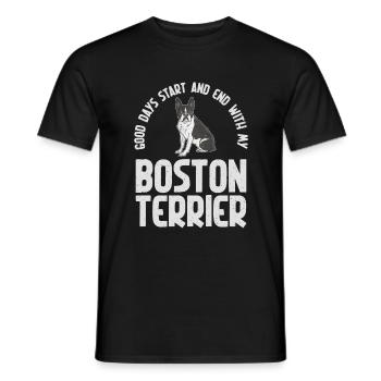Boston Terrier Gifts - Männer T-Shirt - Schwarz - Vorne - AI Model Male 178 light (178cm)