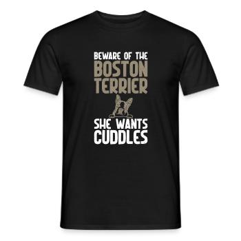Boston Terrier Gifts - Männer T-Shirt - Schwarz - Vorne - AI Model Male 178 light (178cm)