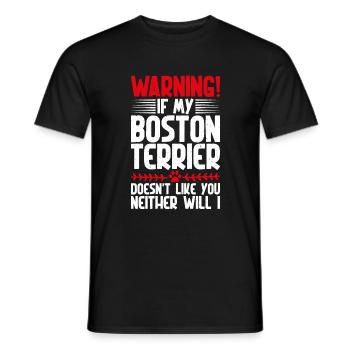 Boston Terrier Gifts - Männer T-Shirt - Schwarz - Vorne - AI Model Male 178 light (178cm)