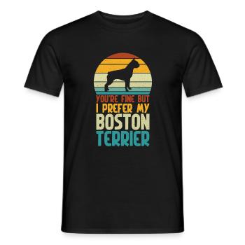 Cadeaux Boston Terrier - T-shirt homme - noir - Devant - AI Model Male 178 light (178cm)