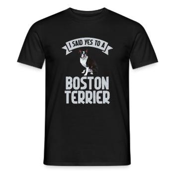 Boston Terrier Gifts - Männer T-Shirt - Schwarz - Vorne - AI Model Male 178 light (178cm)