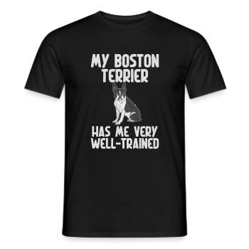 Boston Terrier Gifts - Männer T-Shirt - Schwarz - Vorne - AI Model Male 178 light (178cm)