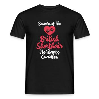British Shorthair Gifts - Männer T-Shirt - Schwarz - Vorne - AI Model Male 178 light (178cm)