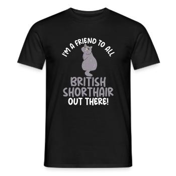British Shorthair Gifts - Männer T-Shirt - Schwarz - Vorne - AI Model Male 178 light (178cm)