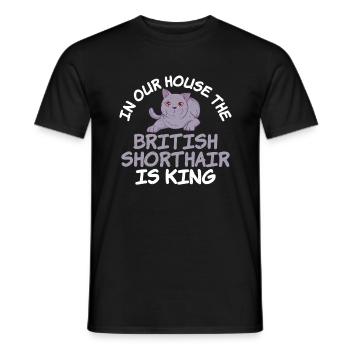 British Shorthair Gifts - Männer T-Shirt - Schwarz - Vorne - AI Model Male 178 light (178cm)