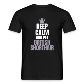 British Shorthair Gifts - Männer T-Shirt - Schwarz - Vorne - AI Model Male 178 light (178cm)