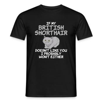 British Shorthair Gifts - Männer T-Shirt - Schwarz - Vorne - AI Model Male 178 light (178cm)