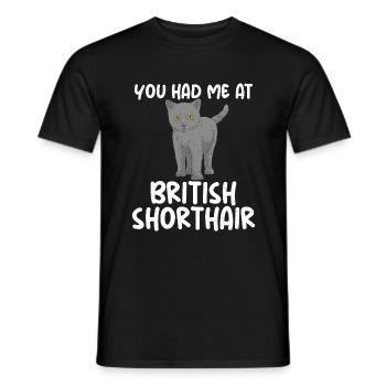 British Shorthair Gifts - Men's T-Shirt - black - Front - AI Model Male 178 light (178cm)