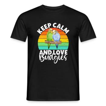 Budgie Gift - Men's T-Shirt - black - Front - AI Model Male 178 light (178cm)