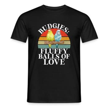 Budgie Gift - Men's T-Shirt - black - Front - AI Model Male 178 light (178cm)
