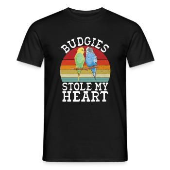 Budgie Gift - Men's T-Shirt - black - Front - AI Model Male 178 light (178cm)