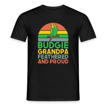 Budgie Gift - Men's T-Shirt - black - Front - AI Model Male 178 light (178cm)