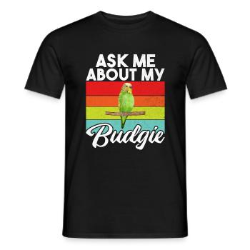 Budgie Gift - Men's T-Shirt - black - Front - AI Model Male 178 light (178cm)