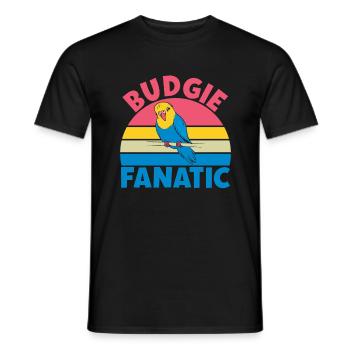 Budgie Gift - Men's T-Shirt - black - Front - AI Model Male 178 light (178cm)