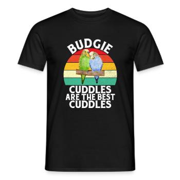 Budgie Gift - Men's T-Shirt - black - Front - AI Model Male 178 light (178cm)