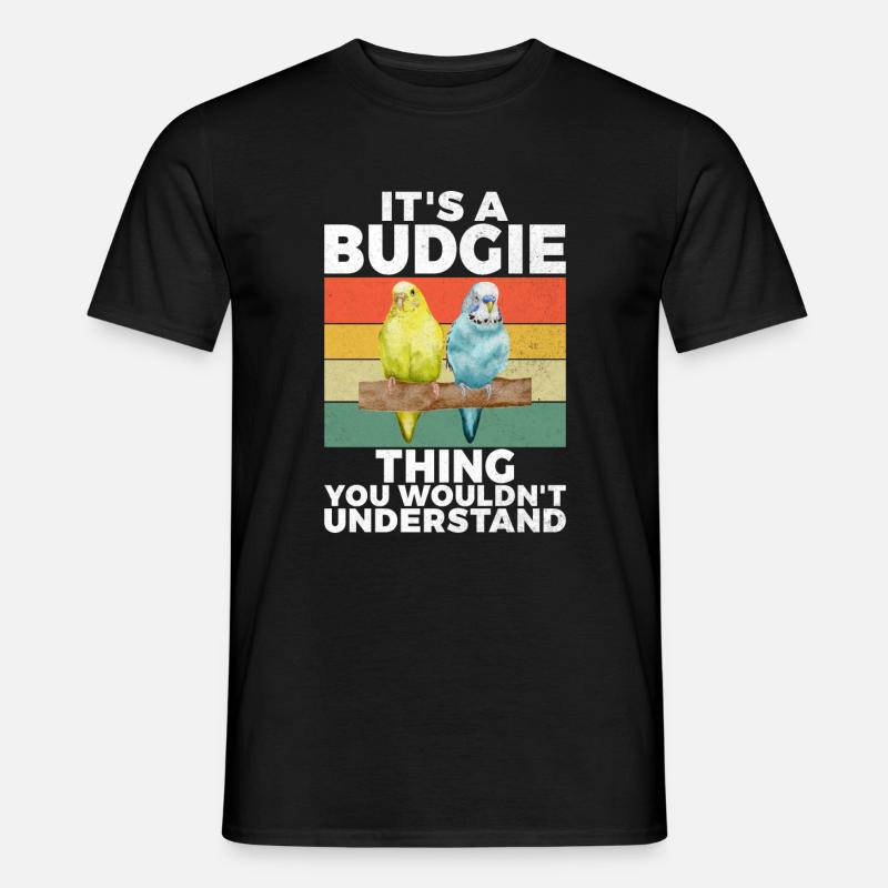 Budgie Gift - Männer T-Shirt - Schwarz